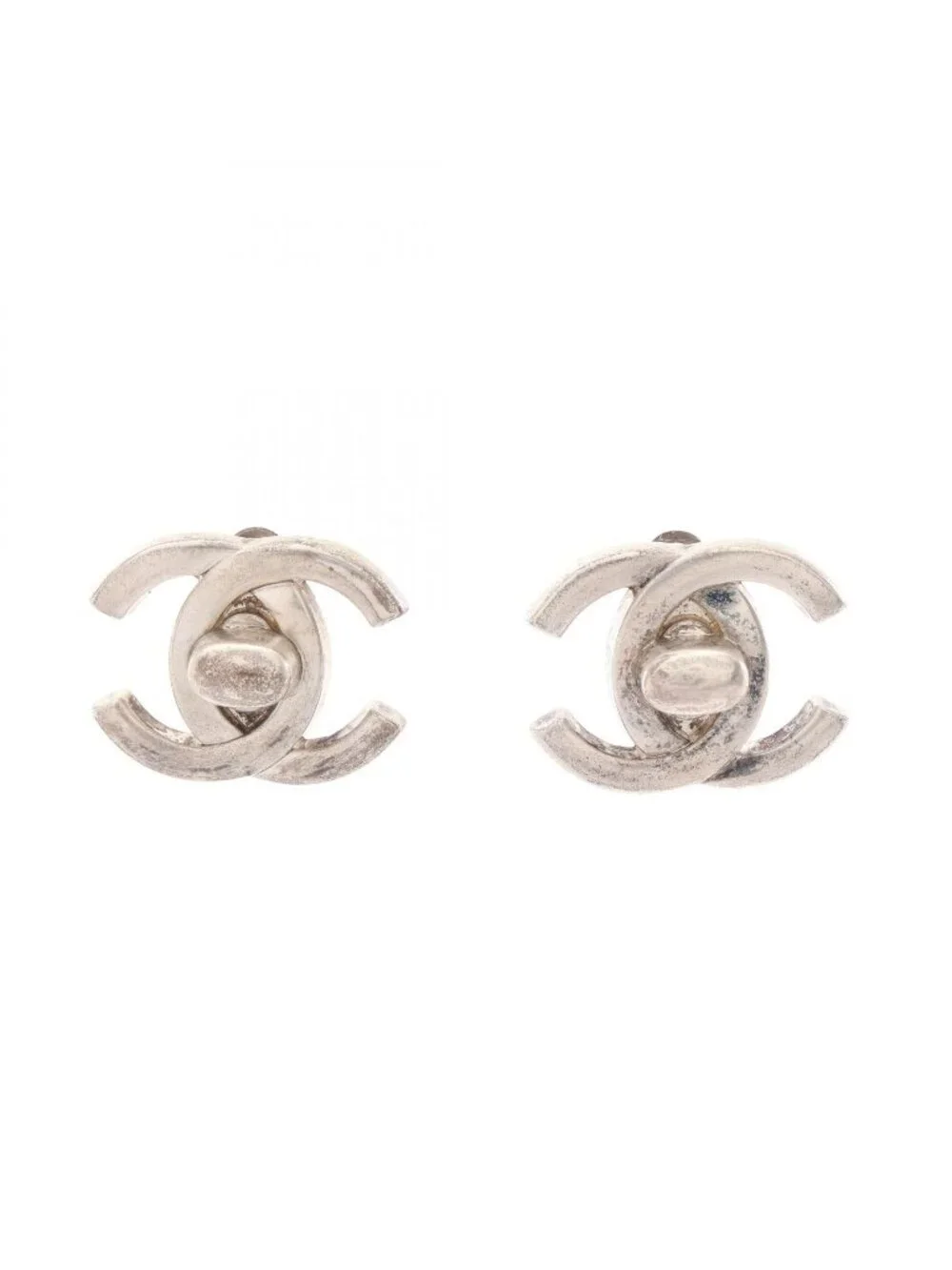 Chanel Earrings CC Logo Turnlock Motif